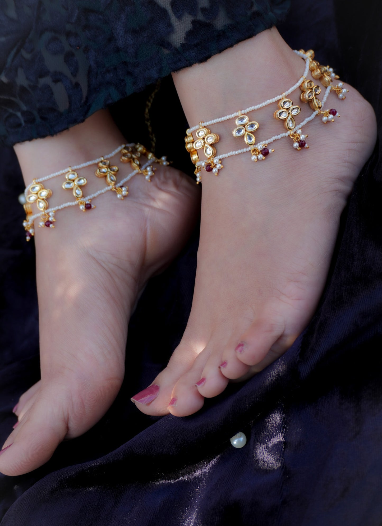 Anvi Kundan Anklets