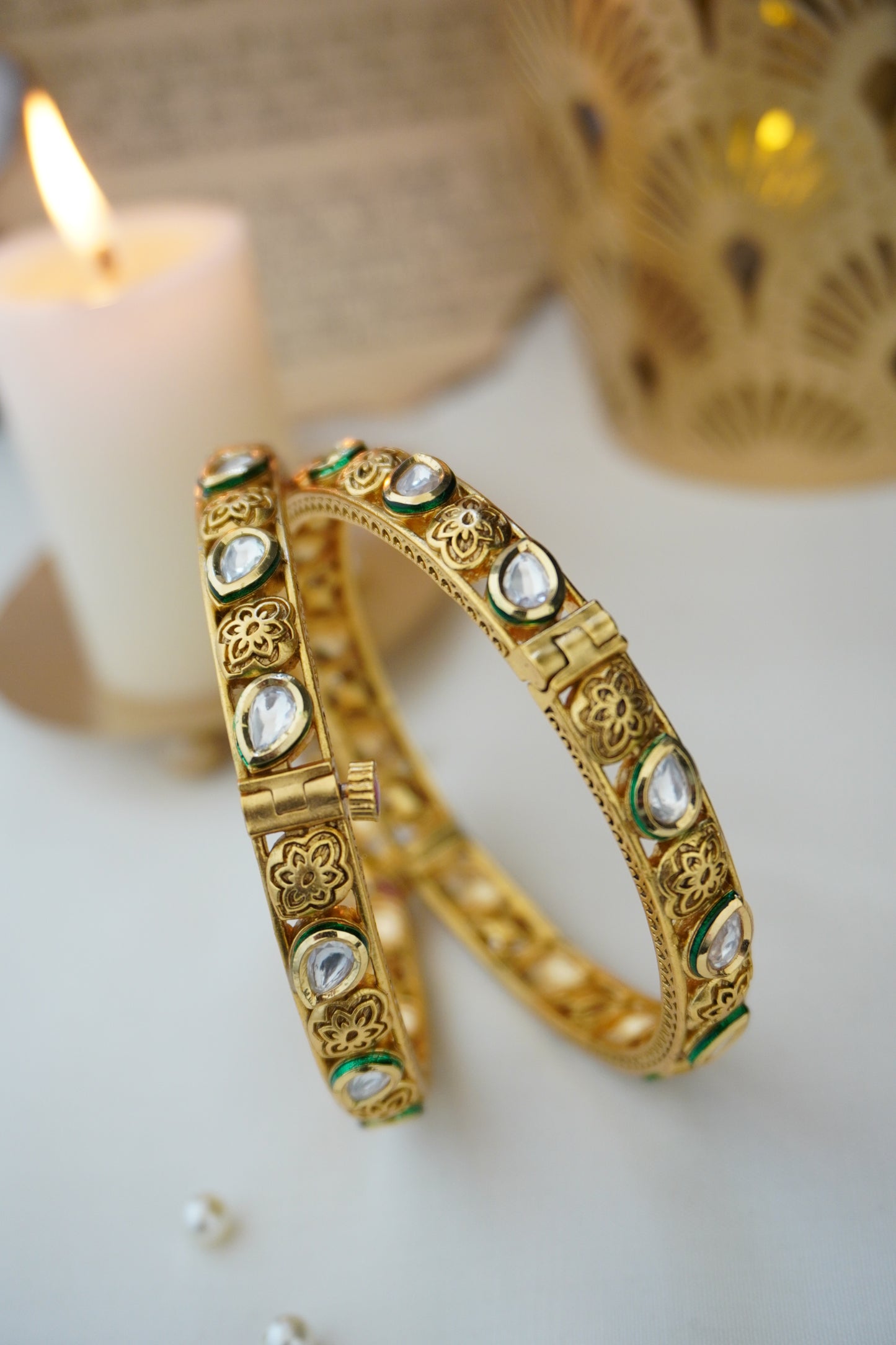 Akaye Temple Work Bangles - Set of 2