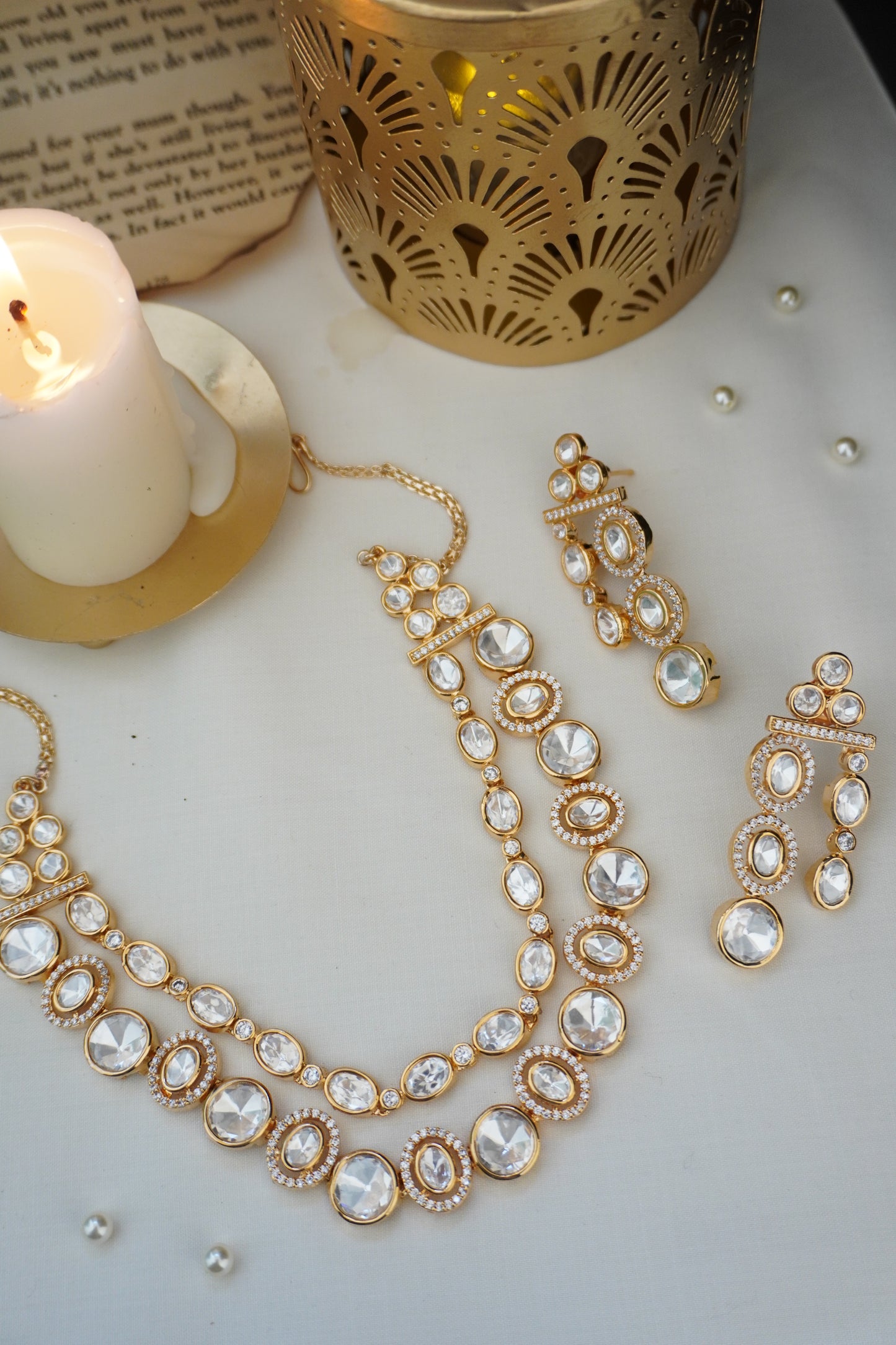 Shravani Layered Polki Necklace Set