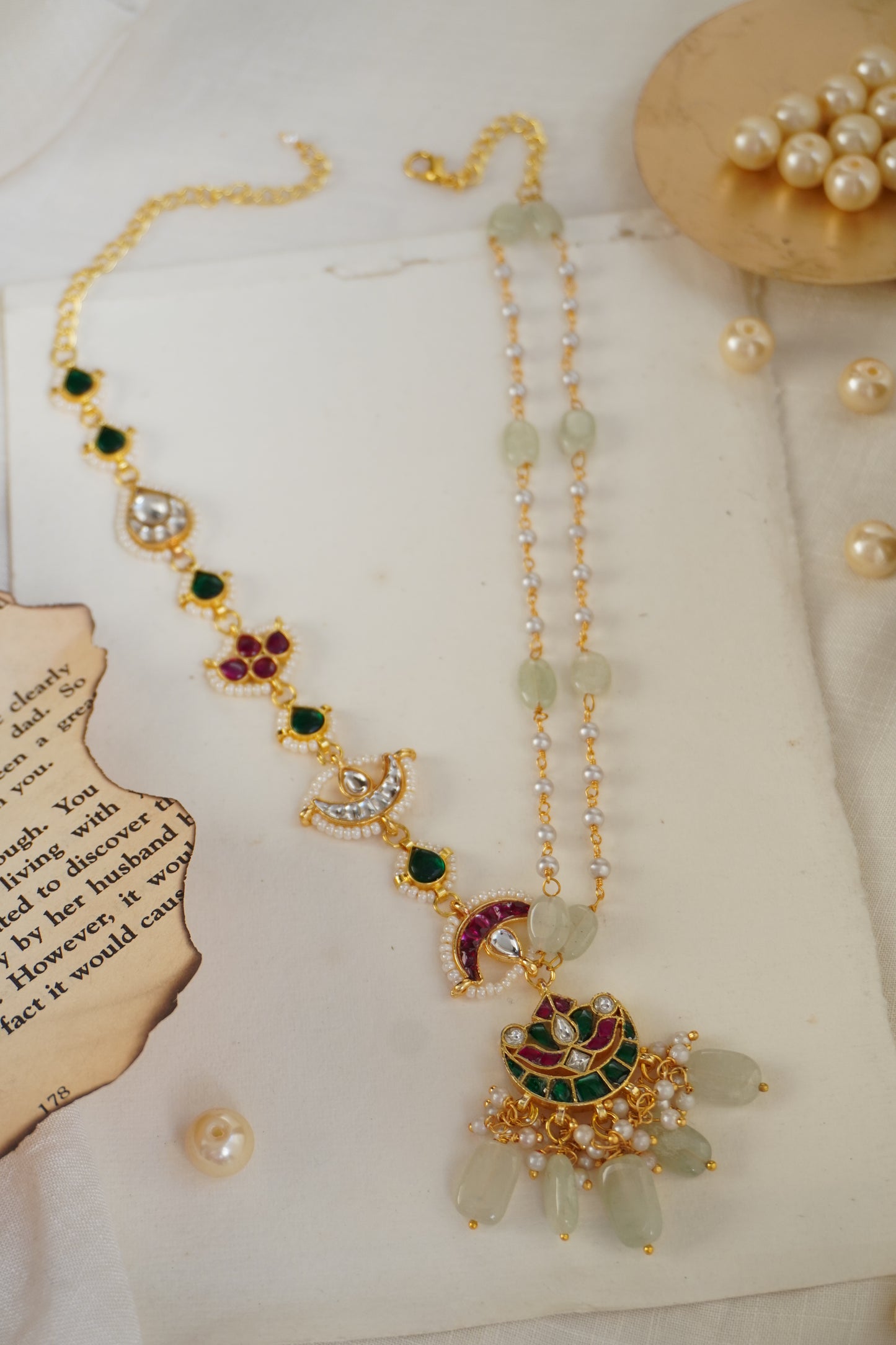 Nitya Multicolour Kundan and Pearls Necklace