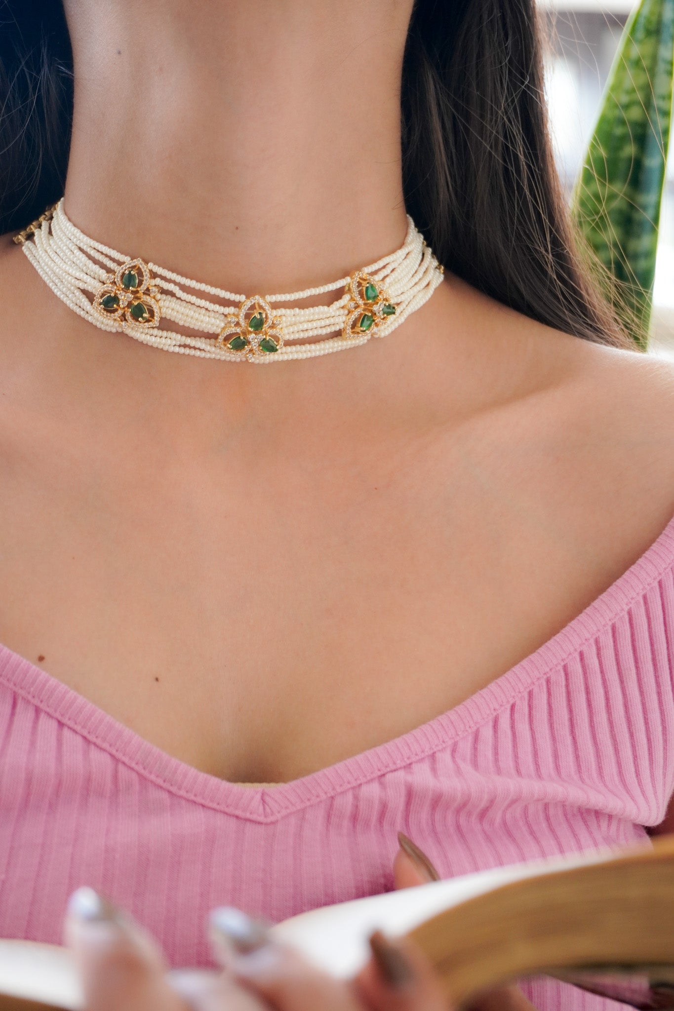 Jhanvi Kundan and pearls