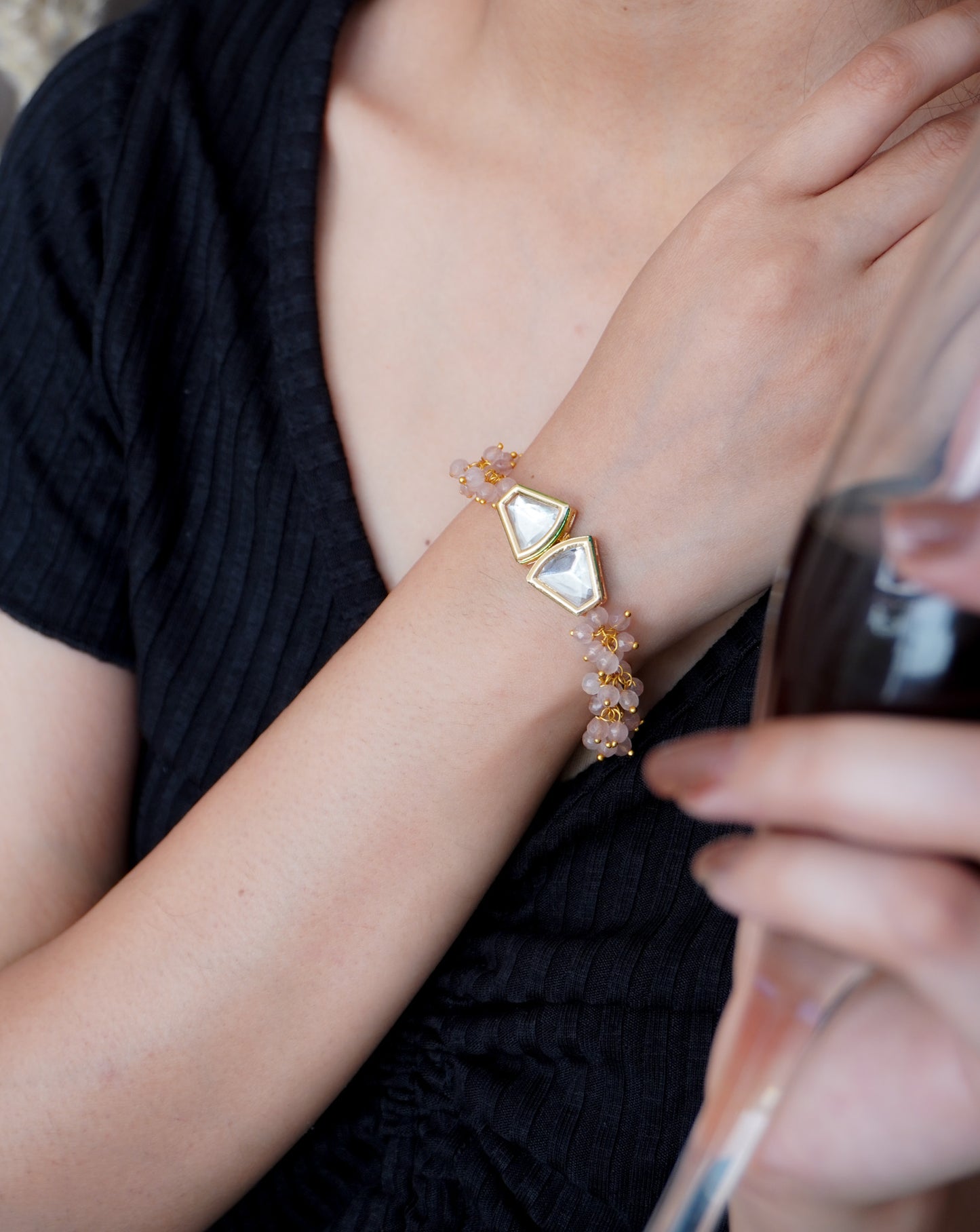 Stone Serenity Kundan Bracelet