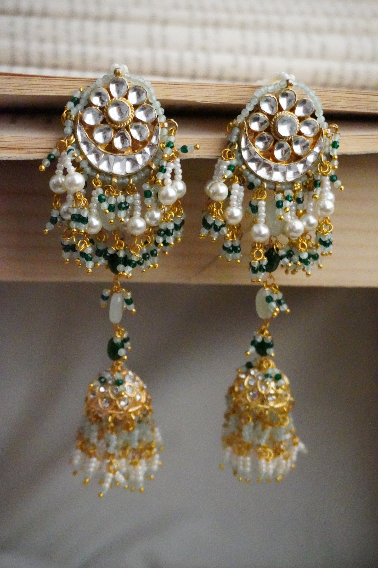 Noori Bloom Kundan and Pearls Earrings