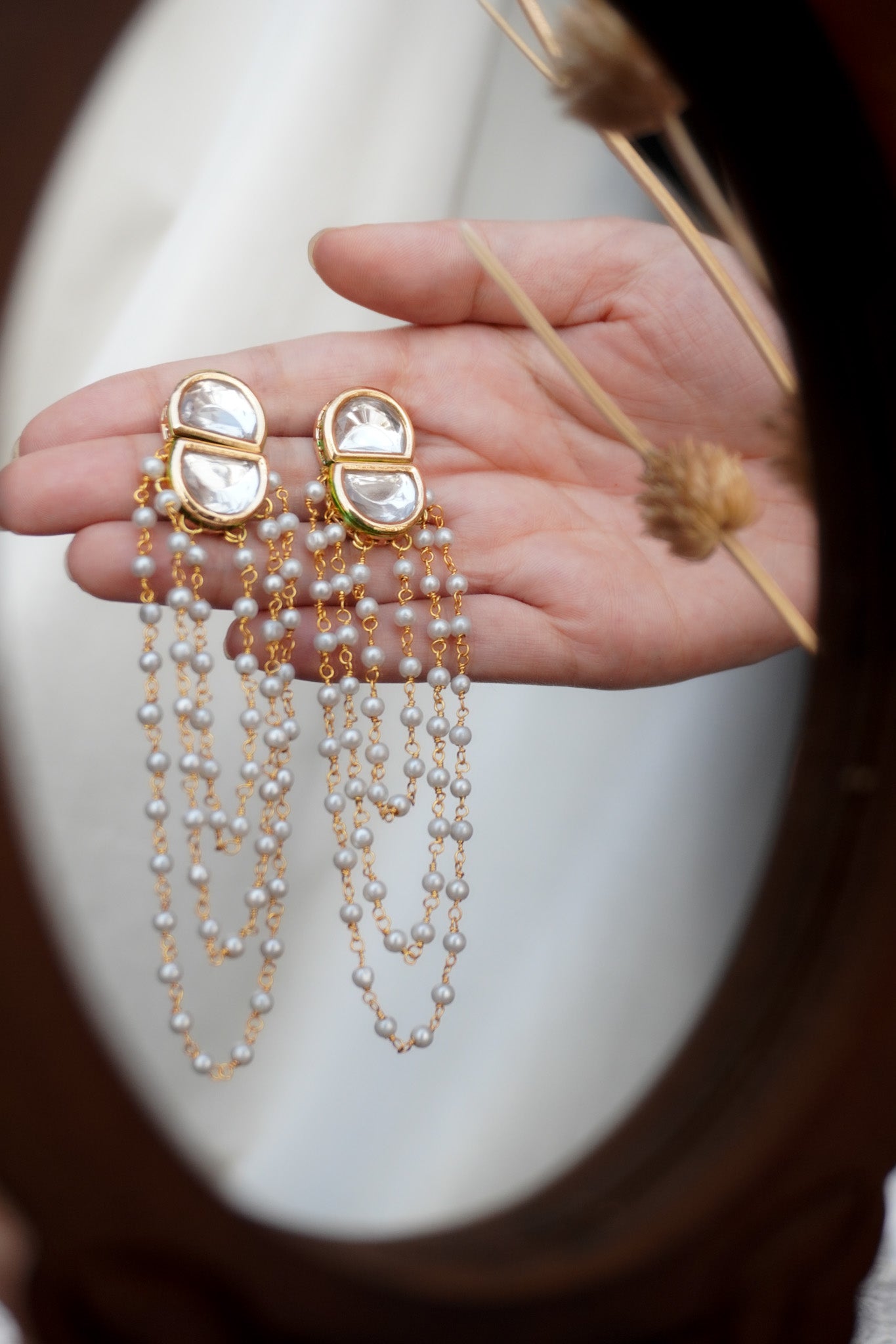 MeherPearls and Kundan Earrings