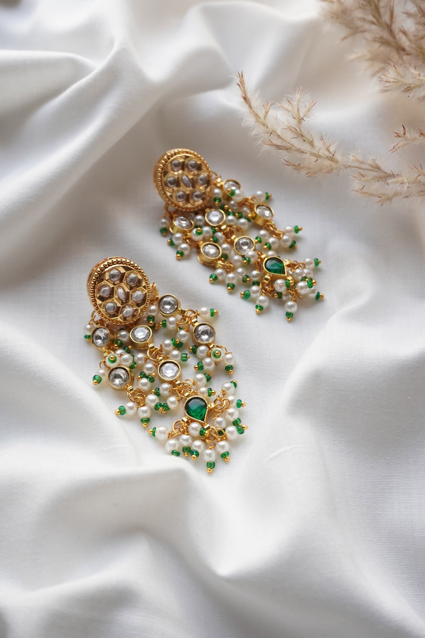 Amara Kundan and Pearls Earrings