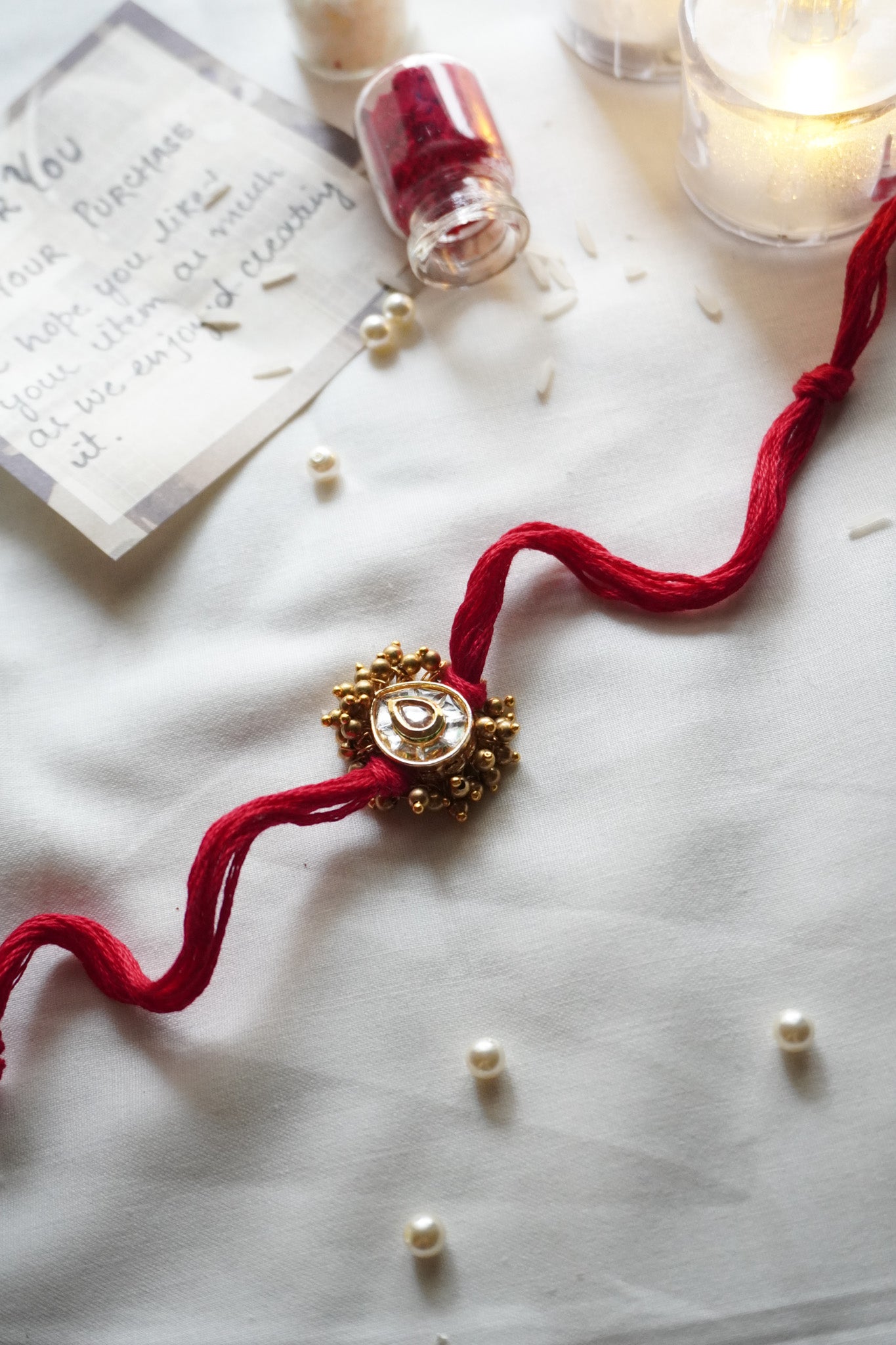 Shriya Red Kundan Rakhi