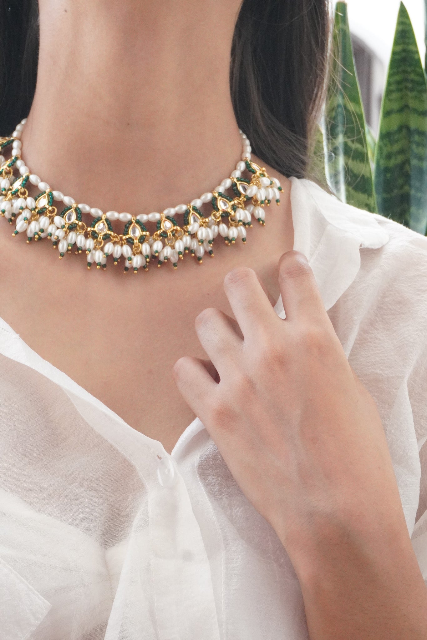 NoorKriti Kundan and Pearls Necklace