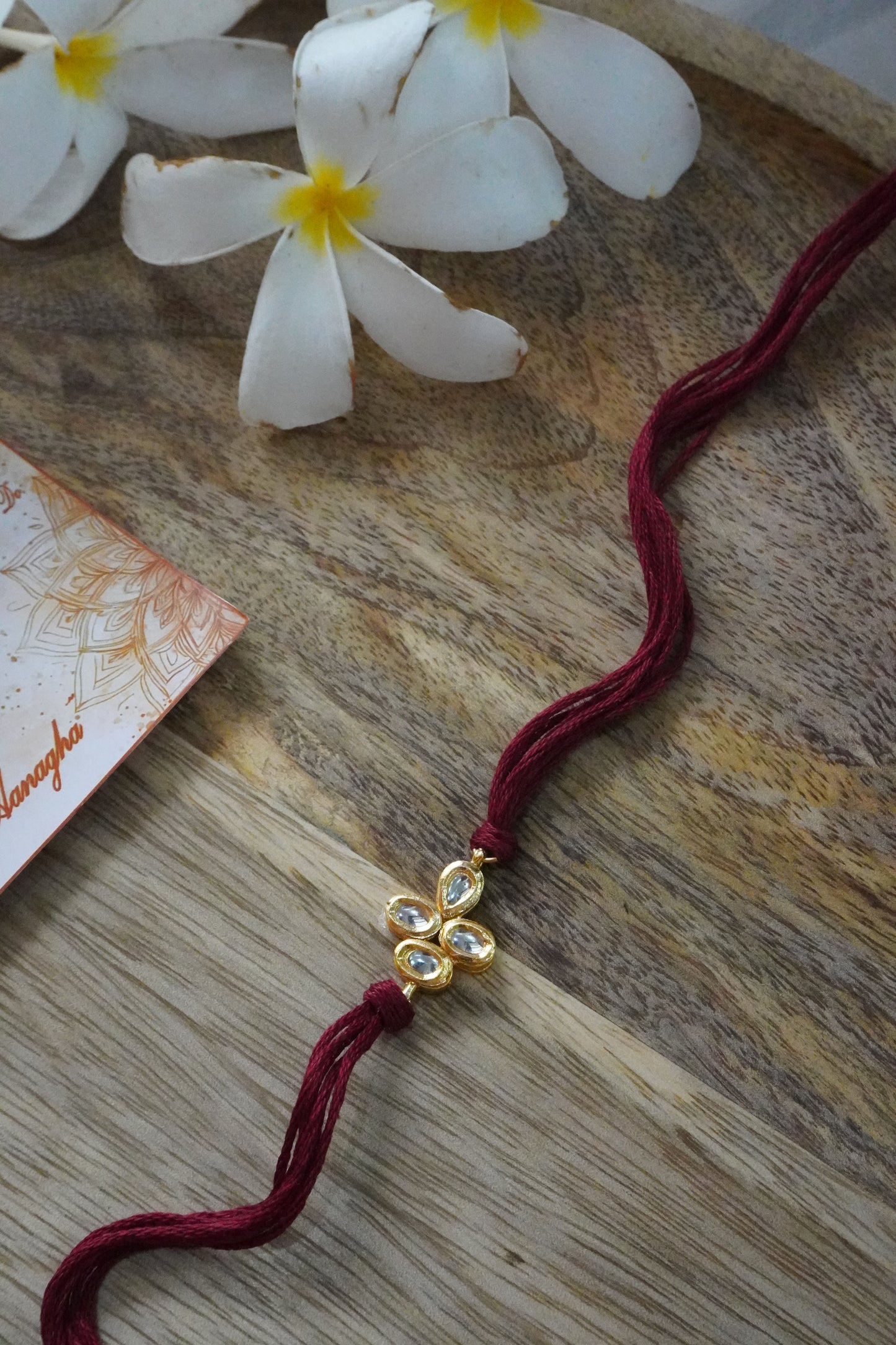 Tanvi Kundan Red Rakhi