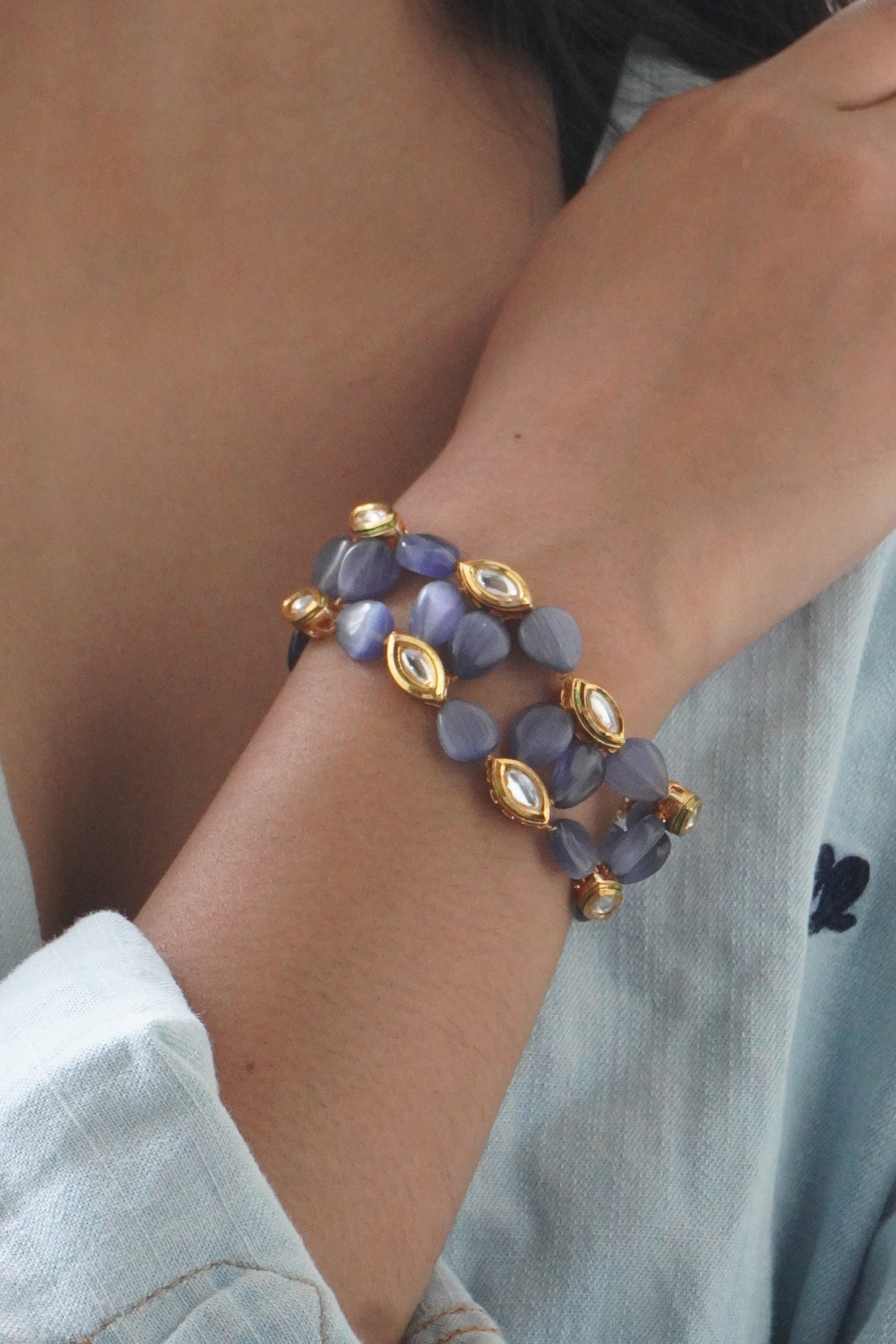 Dhriti Stones and Kundan Bracelet