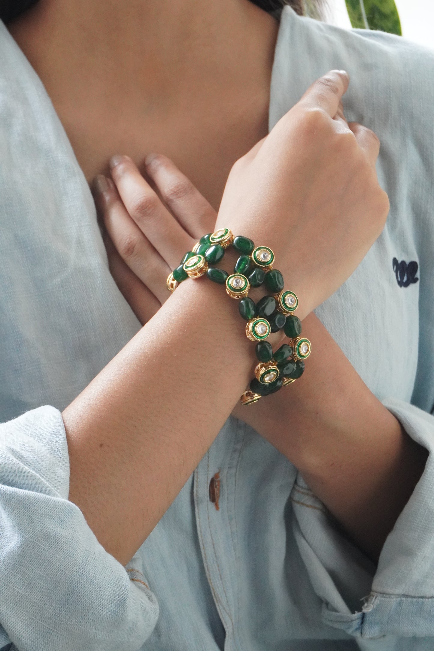 Zeenat Kundan and Stones Bracelet