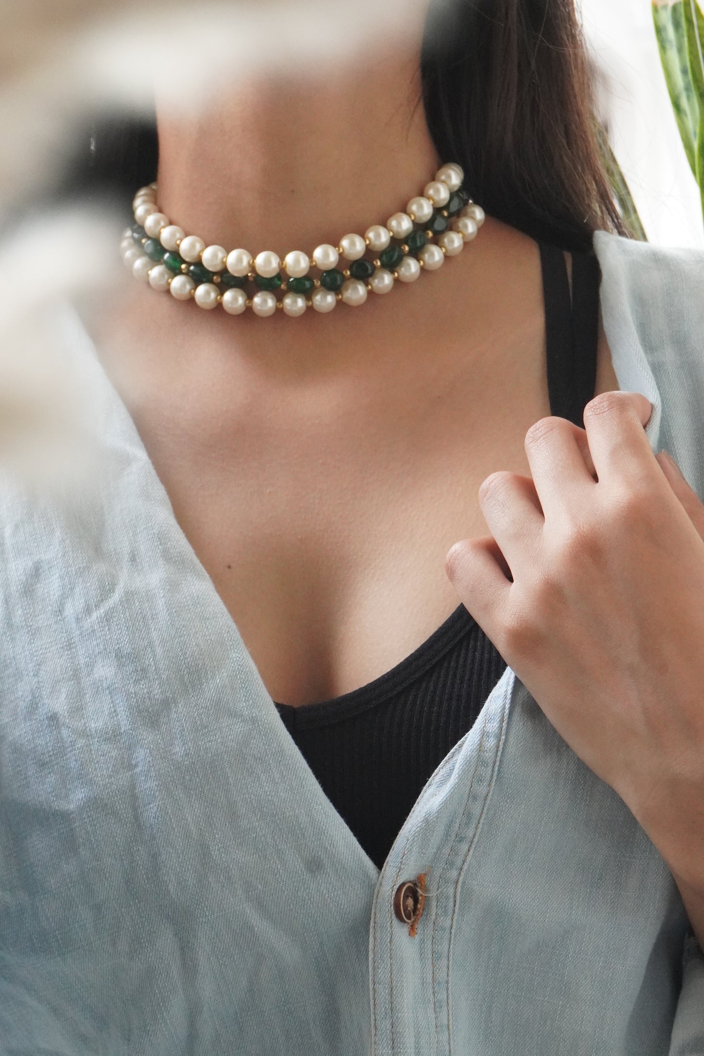 Luna Stones and Pearls Necklace