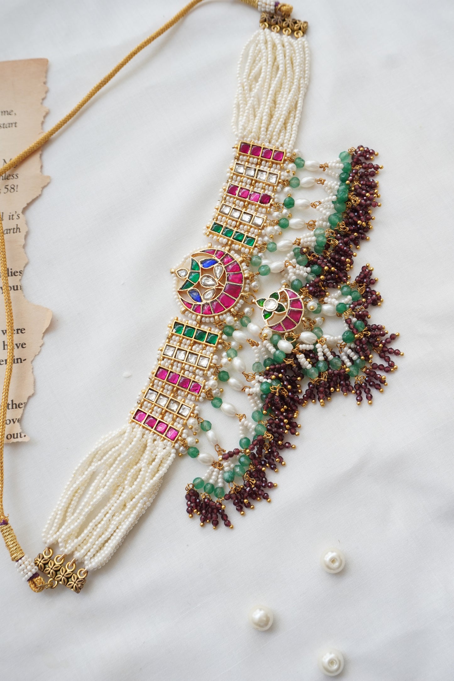 Gulzar Kundan and Pearls Necklace