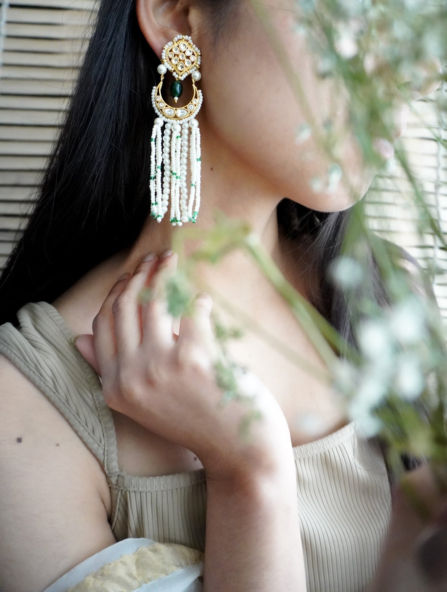 Elowen Kundan and Pearl Earrings