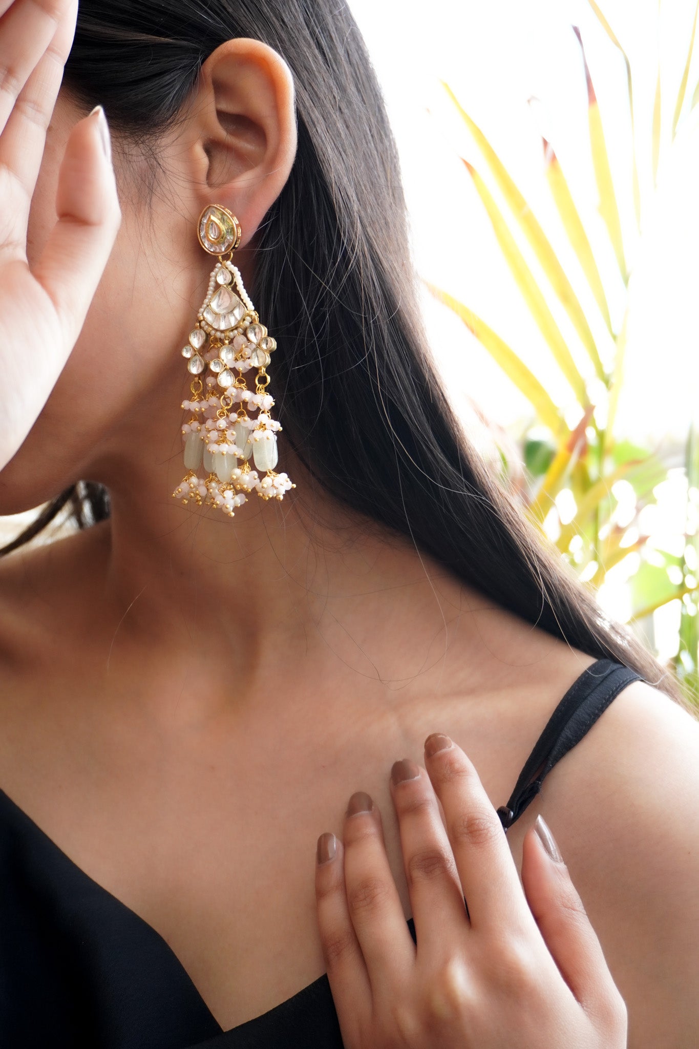 Huma Pastel Kundan Earrings