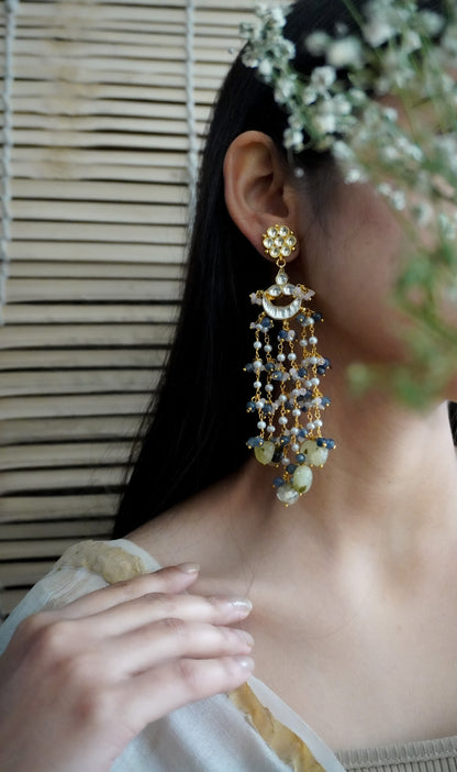 Ananya Blue - Mint Kundan Earrings