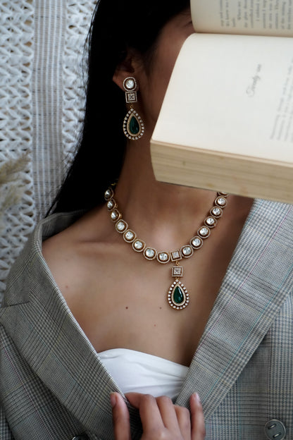 Asmita Green Polki Neckalce Set