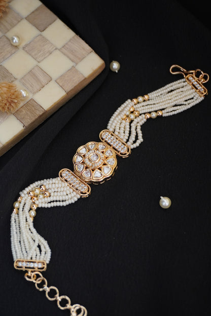 Diana Kundan Pearl Bracelet