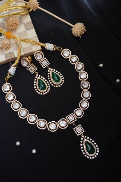 Asmita Green Polki Neckalce Set