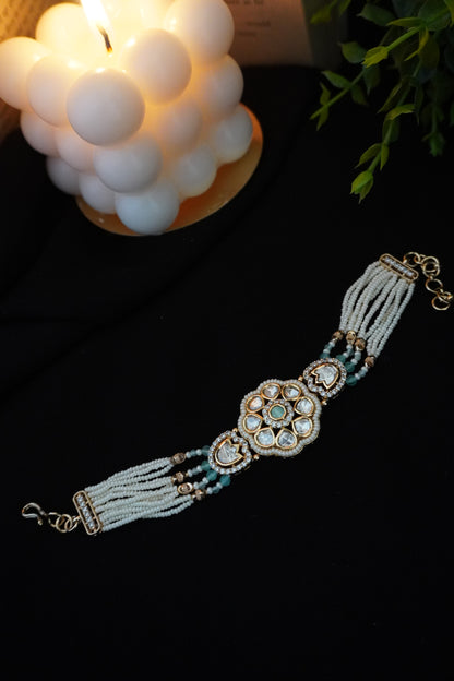 Diana Turquoise Kundan Pearl Bracelet