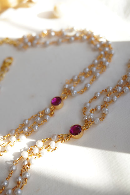 Samisha Pearl Layer Anklets