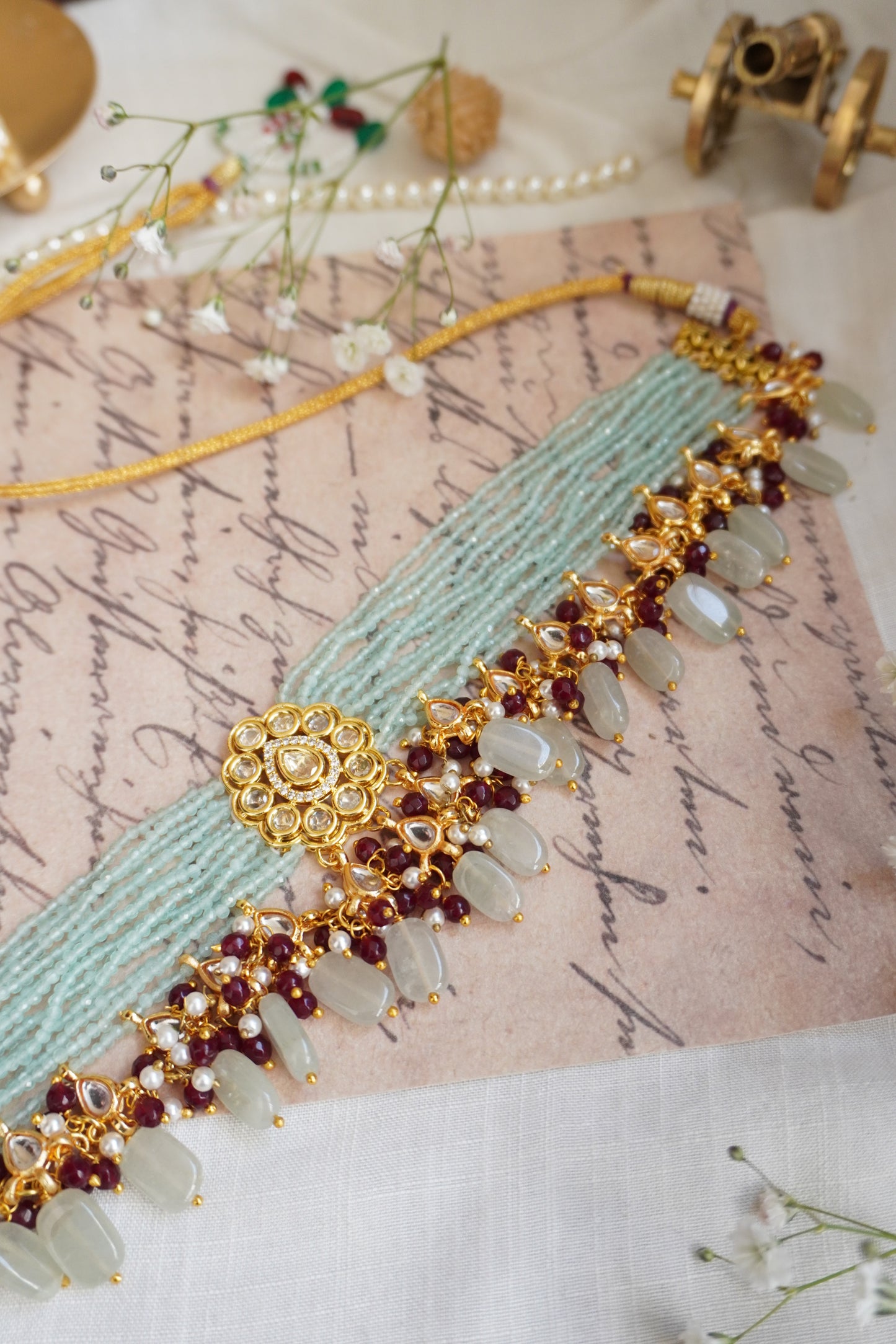 Michelle Turquoise Kundan Choker Necklace