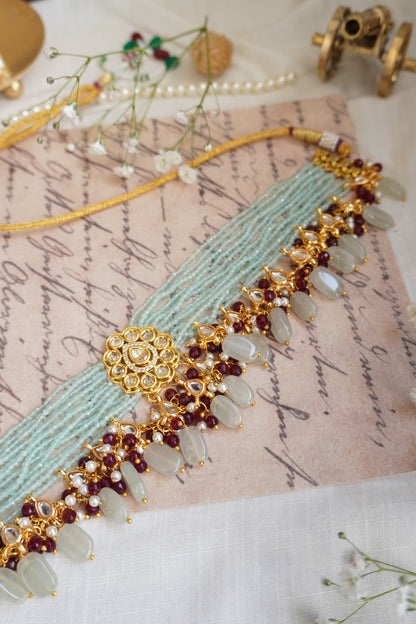Michelle Turquoise Kundan Choker Necklace