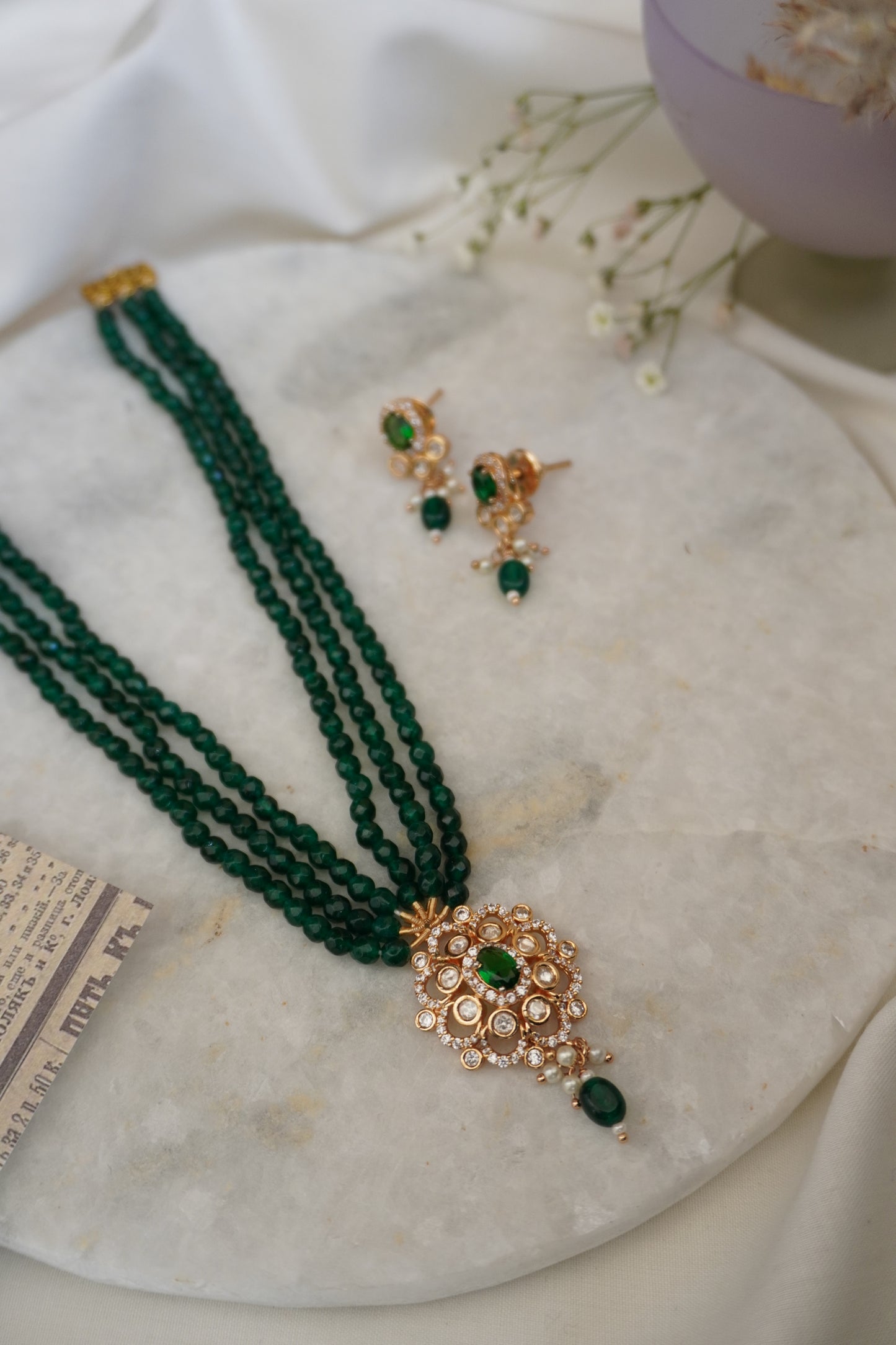 Zarine Green Kundan Choker Necklace