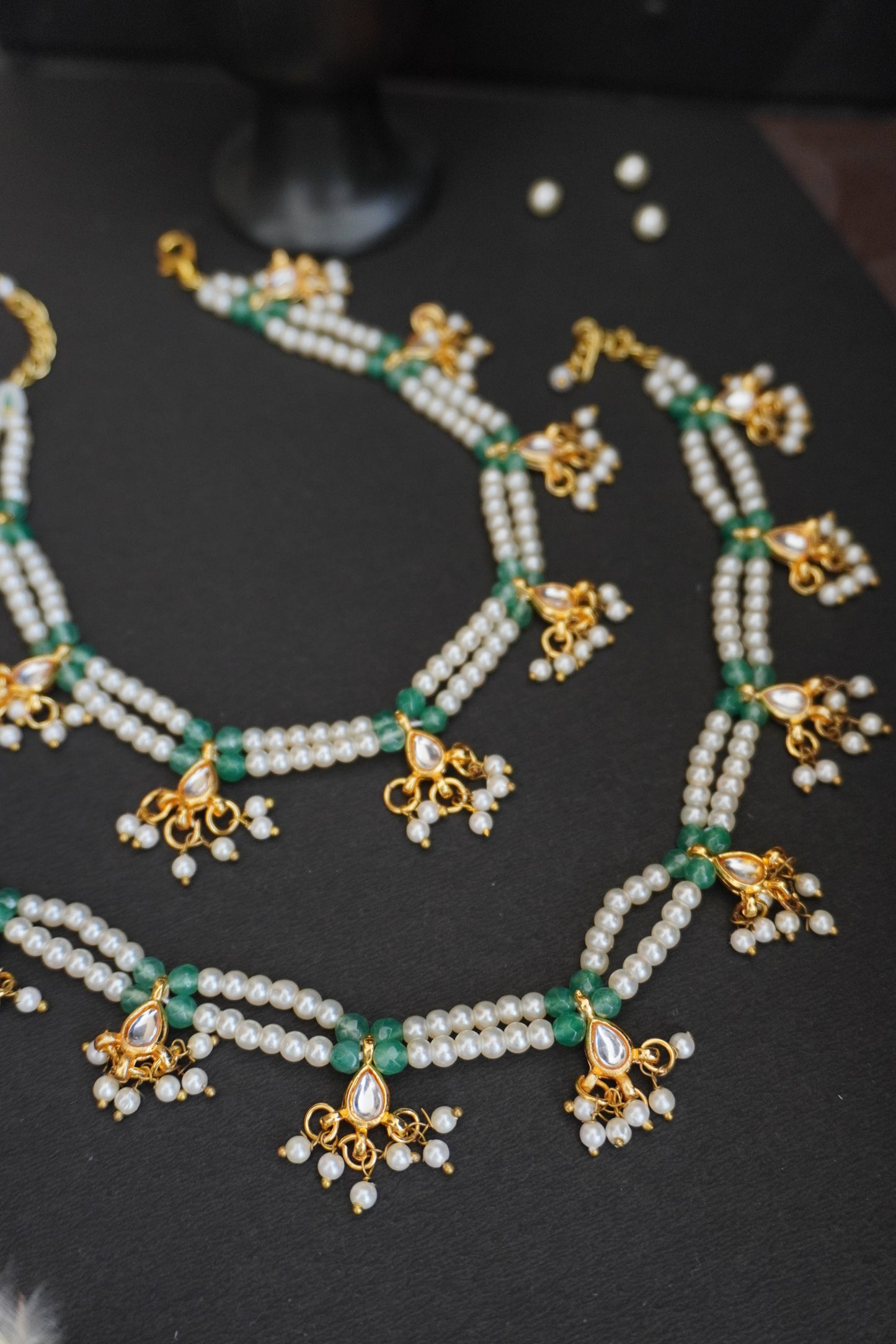Zisha Pearls and Kundan Anklets