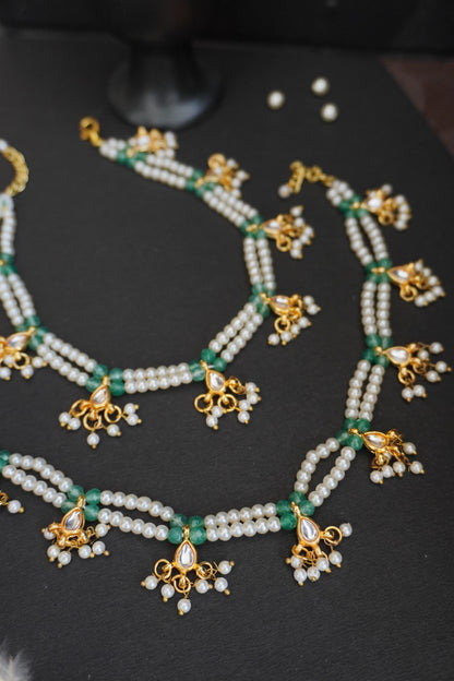 Zisha Pearls and Kundan Anklets