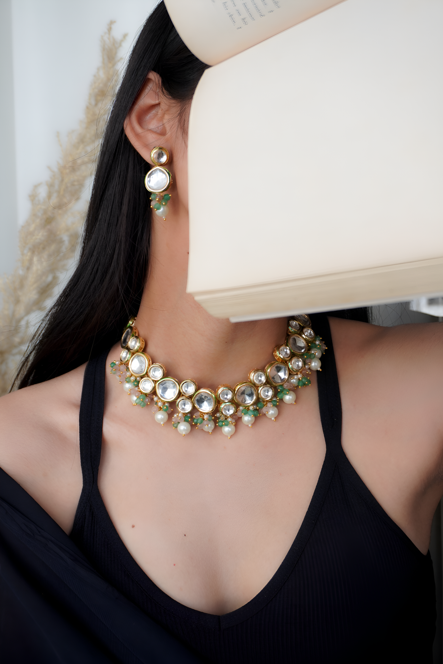 Heena Kundan and Pearls Necklace Set