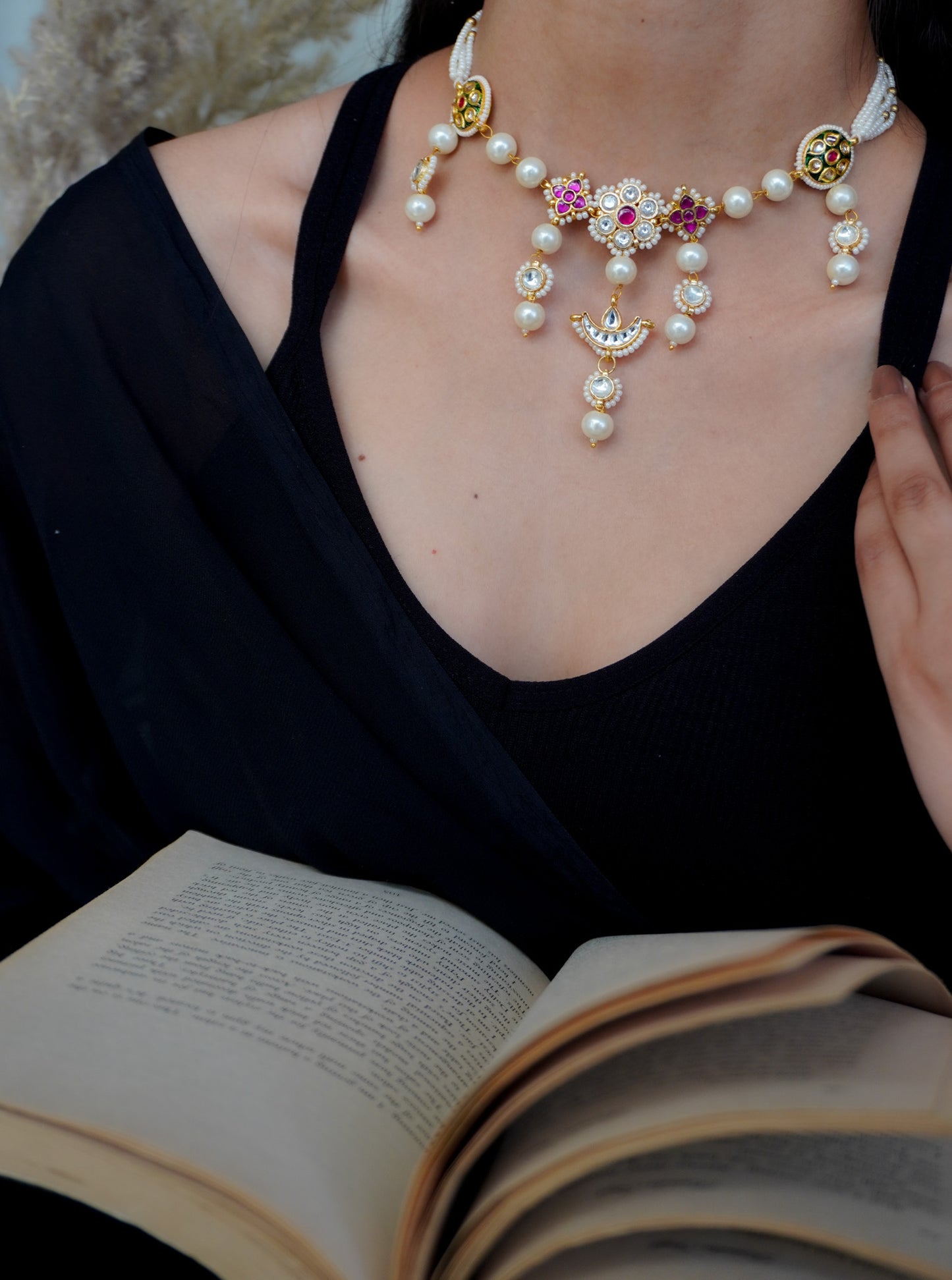 Mehar Kundan and Pearls Necklace