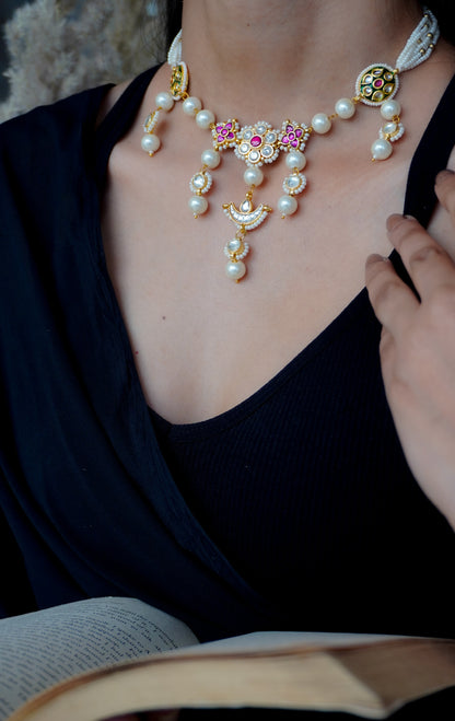 Mehar Kundan and Pearls Necklace