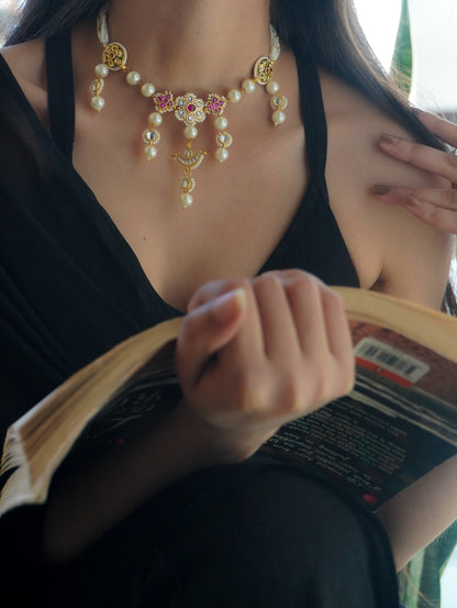 Mehar Kundan and Pearls Necklace