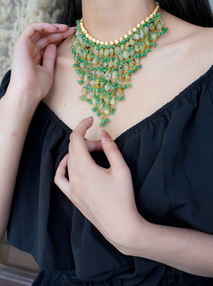 Emerald Bloom Kundan Necklace