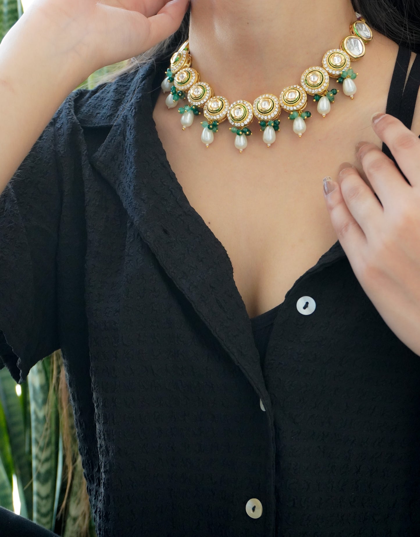 Nayra Kundan and Pearls Necklace