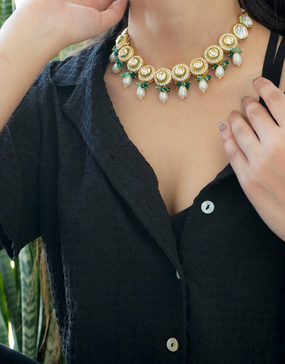 Nayra Kundan and Pearls Necklace