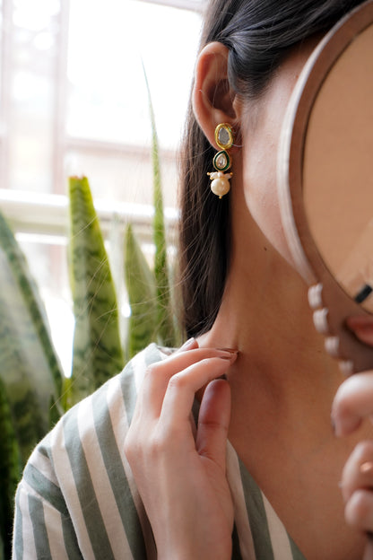 Saanjh Kundan Drop Earrings