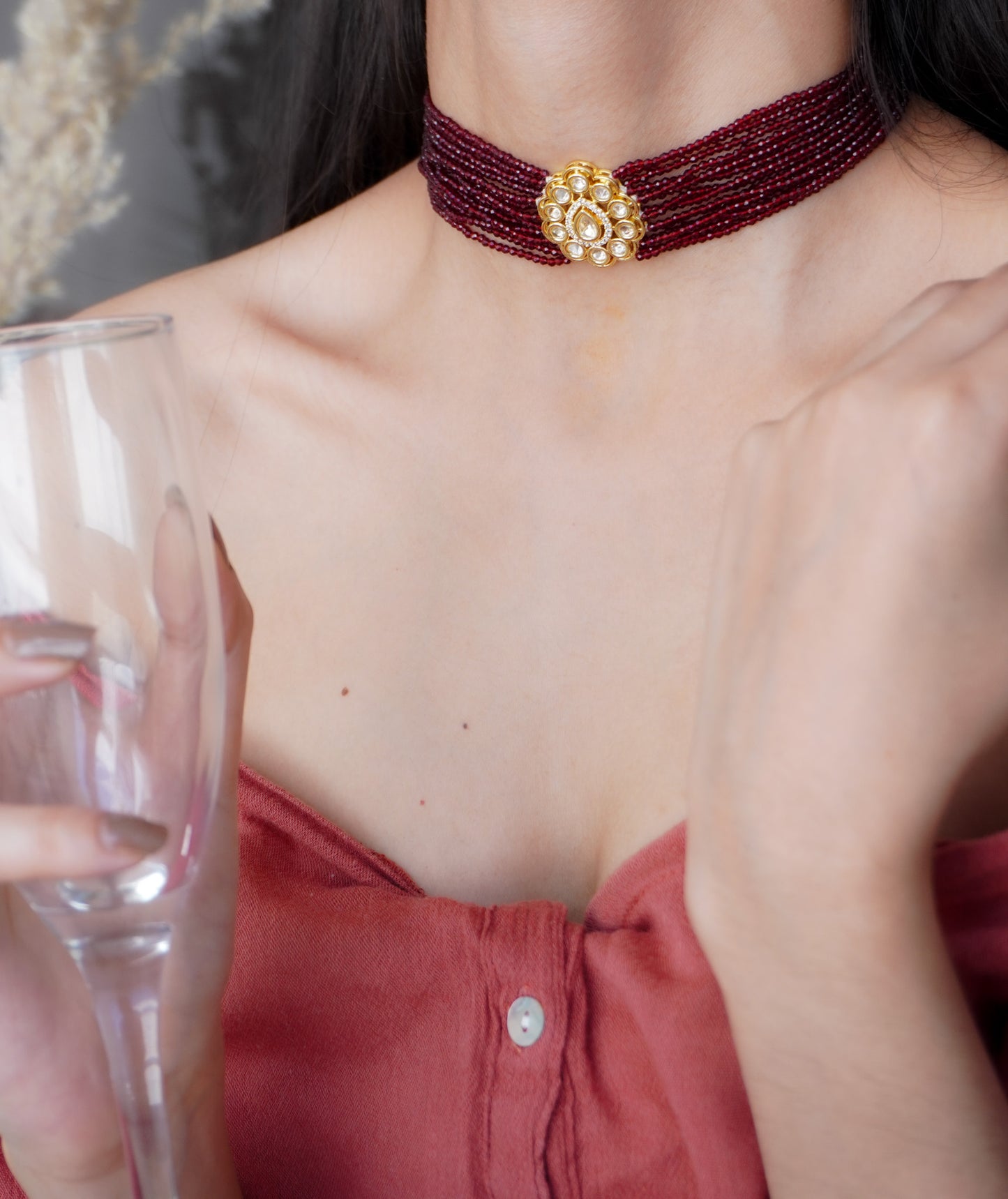 Zahra Stones and Kundan Necklace