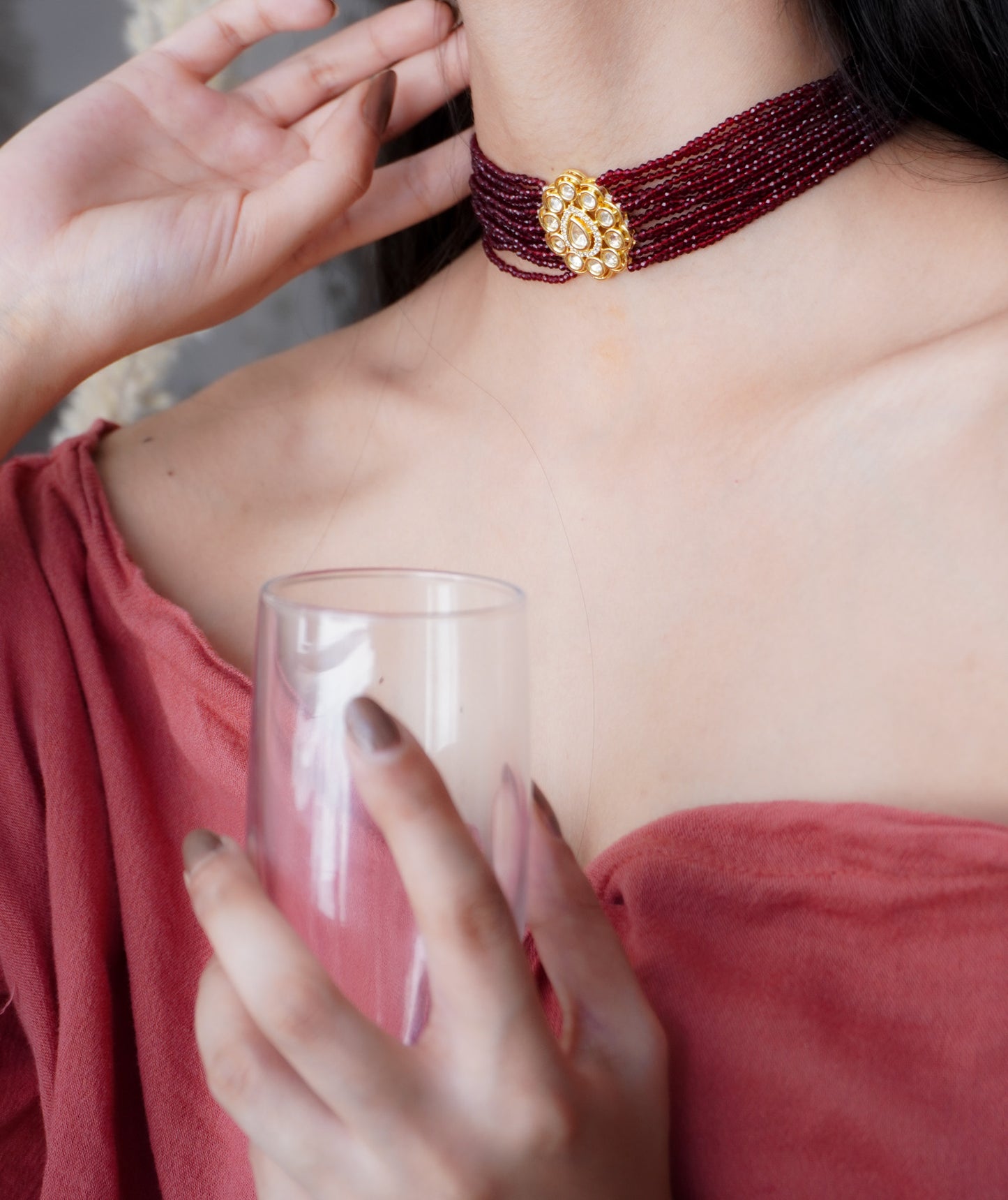 Zahra Stones and Kundan Necklace