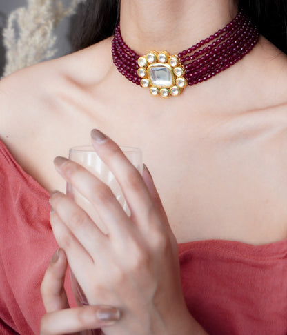 Zeenat Stones and Pearls Necklace