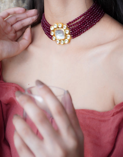 Zeenat Stones and Pearls Necklace
