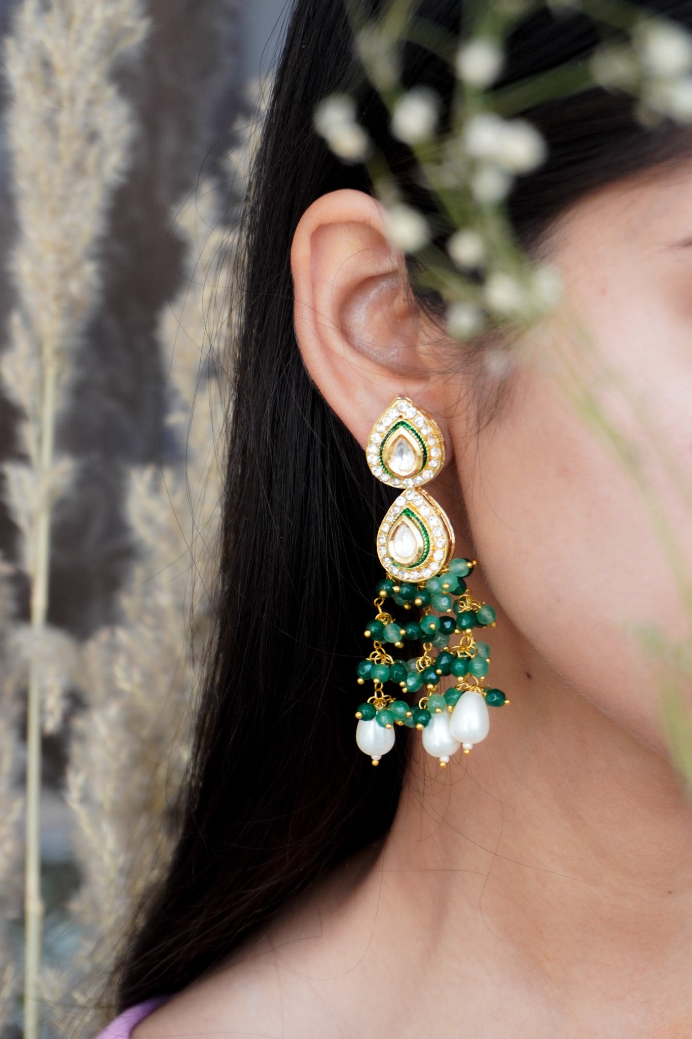 Jashn Kundan and Stones Earrings
