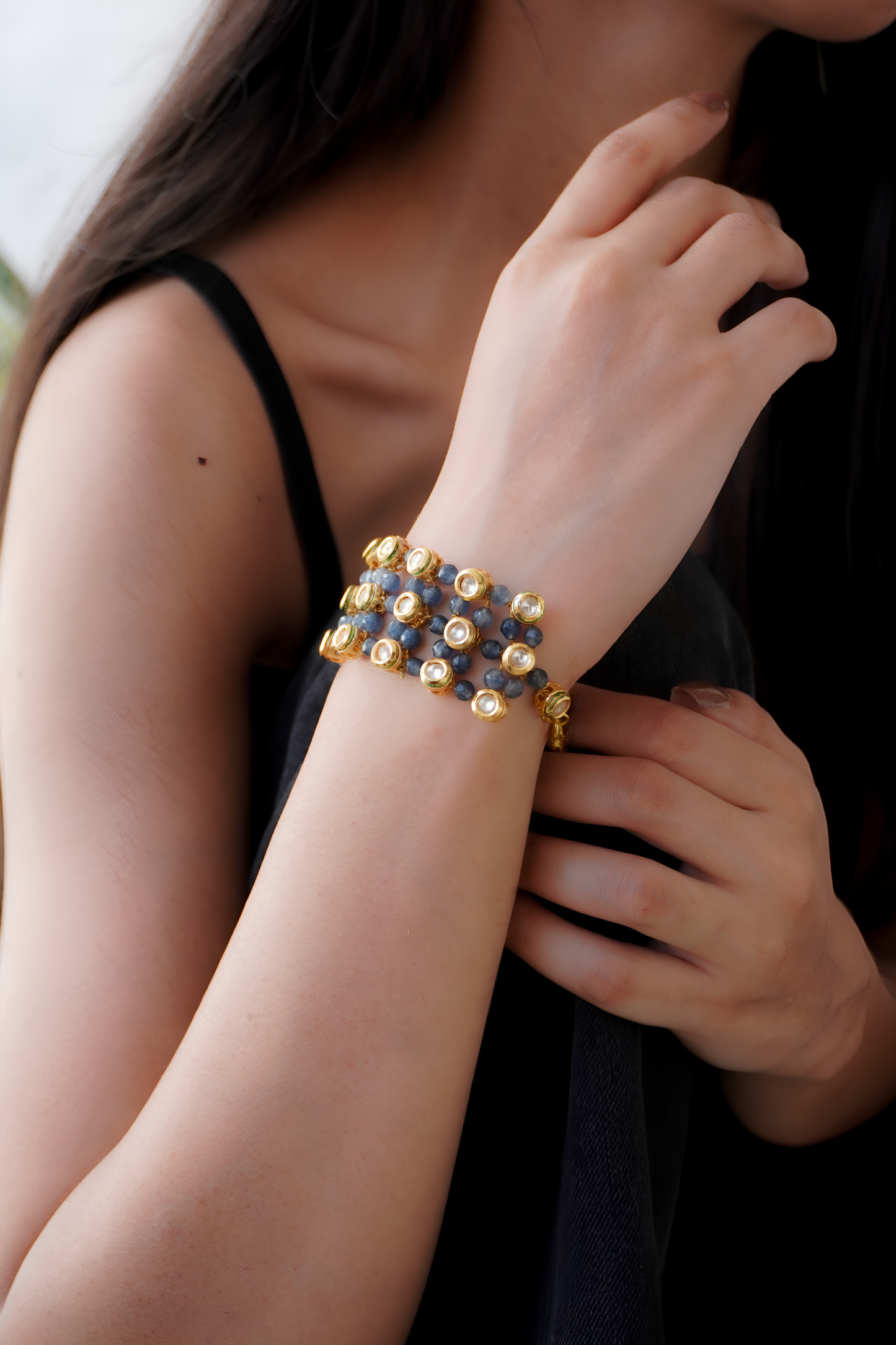 Kriti Kundan and Stone Bracelet