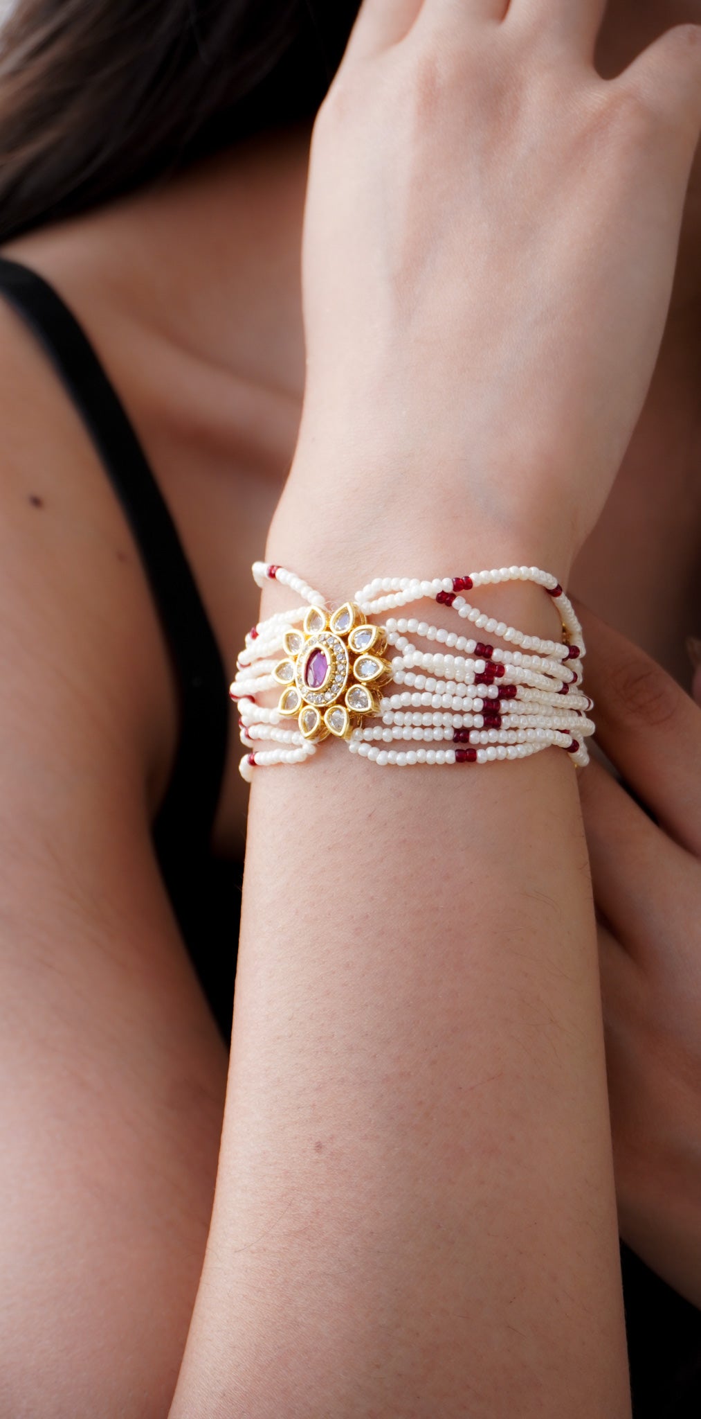 Nizam’s Charm Kundan and Pearls Bracelet