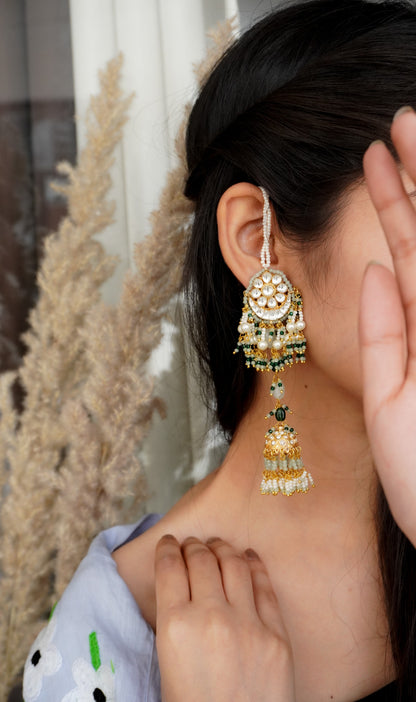 Noori Bloom Kundan and Pearls Earrings