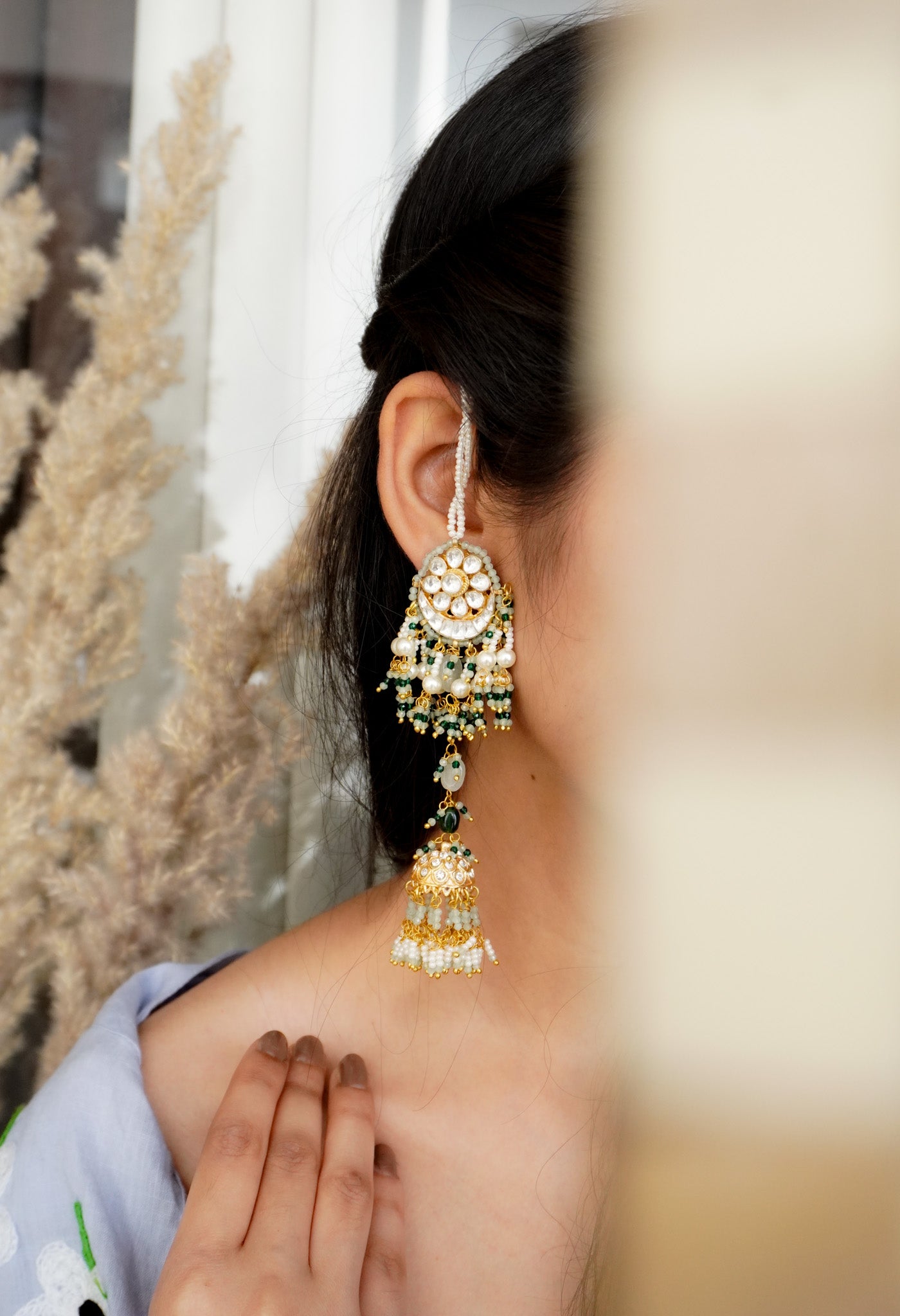 Noori Bloom Kundan and Pearls Earrings