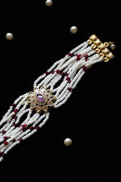 Nizam’s Charm Kundan and Pearls Bracelet