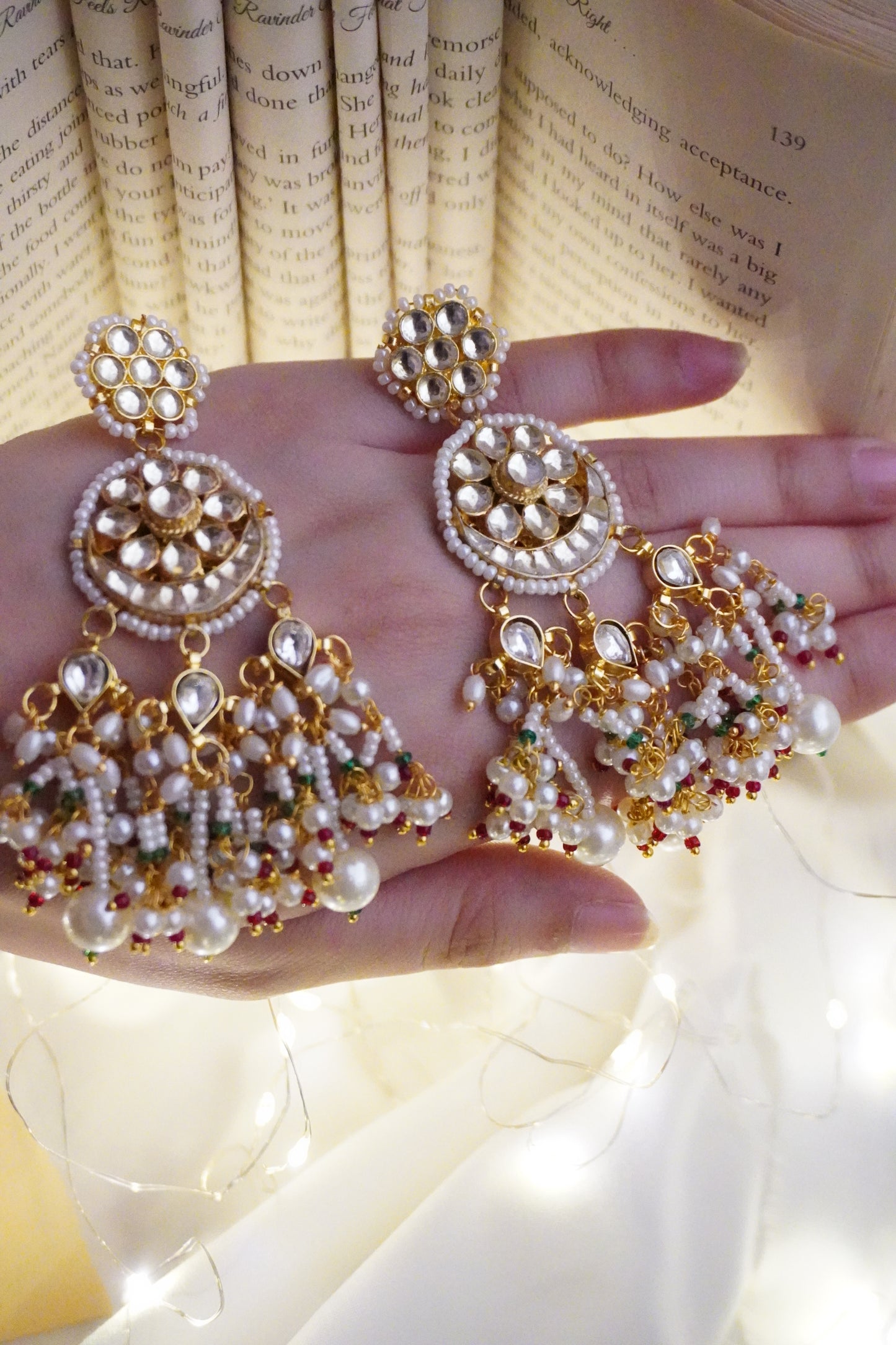 Suras Kundan and Pearl Earrings