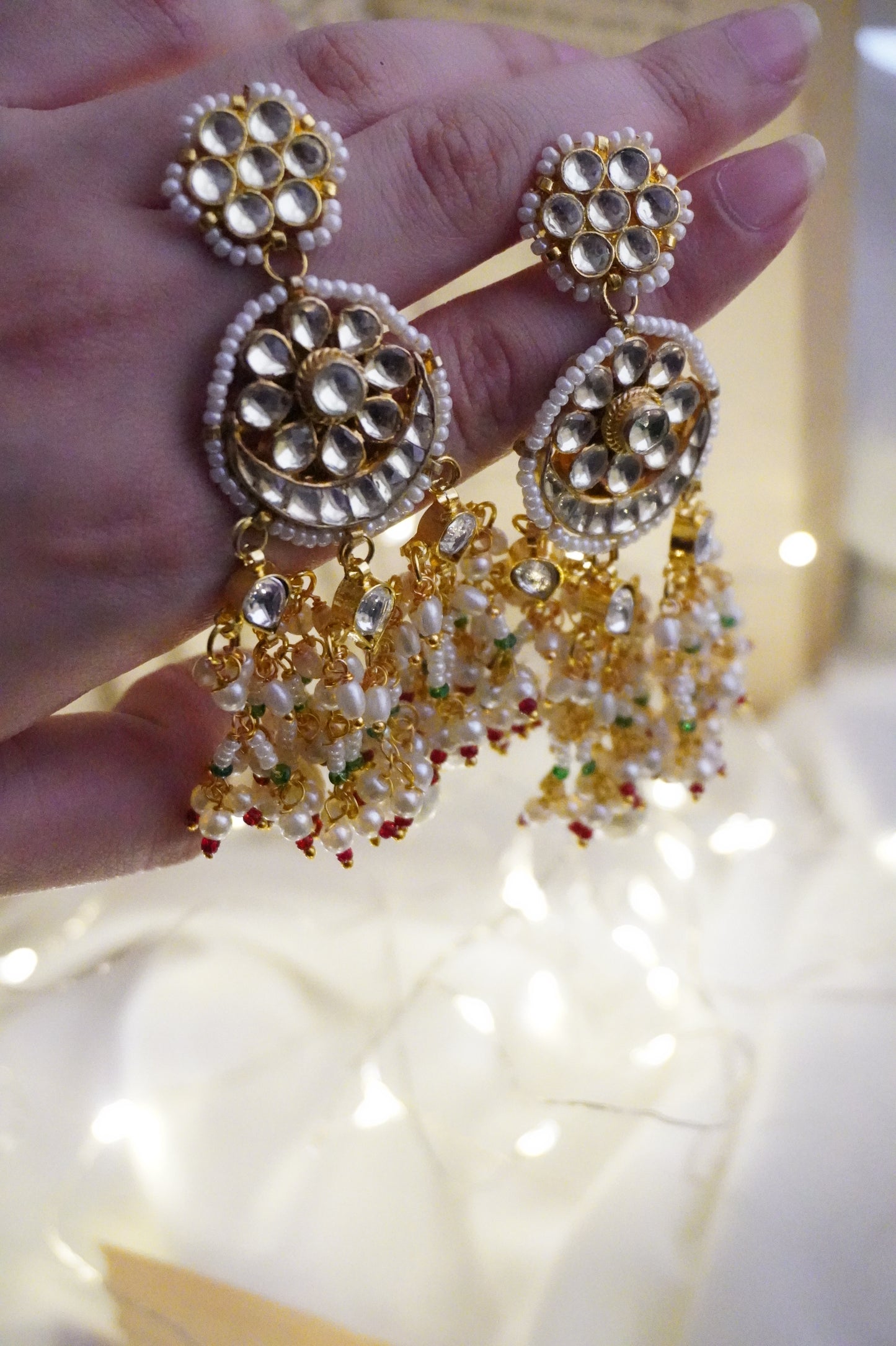 Suras Kundan and Pearl Earrings