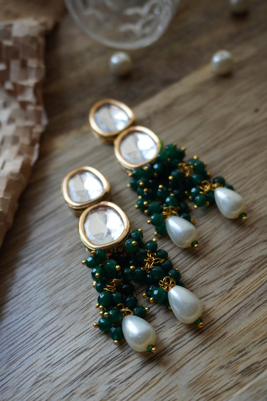 Sitara Stones and Kundan Earrings